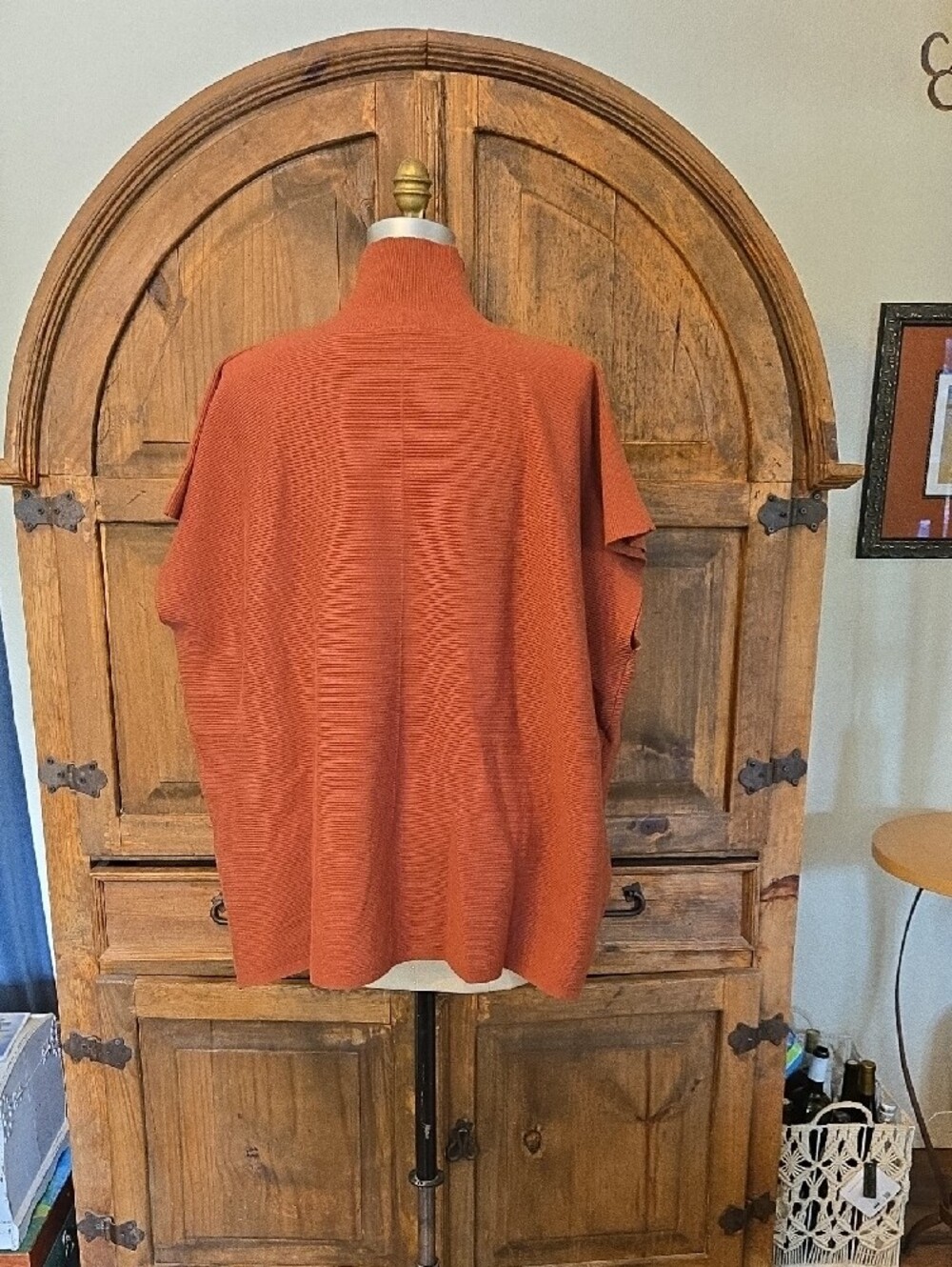 Ulla Popken Rust Cowl-Neck Pocket Poncho Sweater - Picture 2 of 4